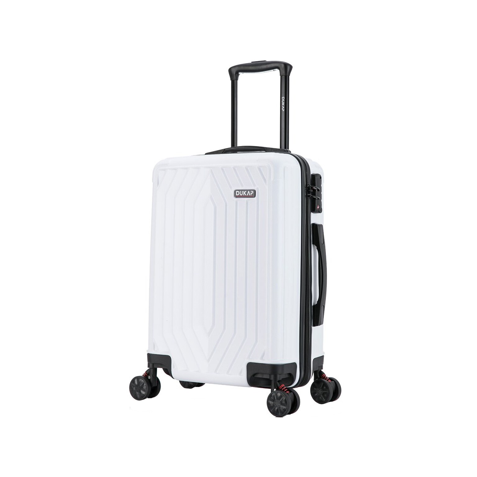 DUKAP Stratos 21.65 Hardside Carry-On Suitcase, 4-Wheeled Spinner, TSA Checkpoint Friendly, White (DKSTR00S-WHI)