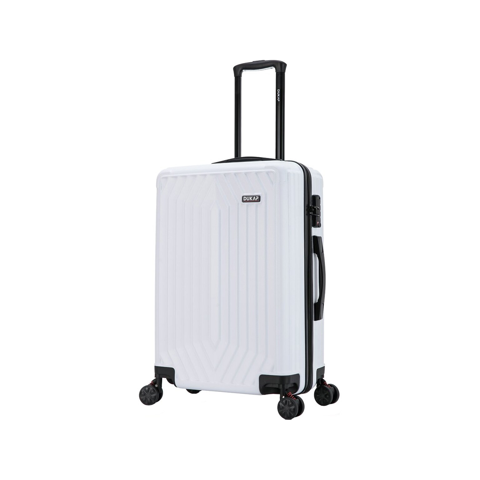 DUKAP Stratos 25.59 Hardside Suitcase, 4-Wheeled Spinner, TSA Checkpoint Friendly, White (DKSTR00M-WHI)