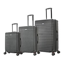 InUSA Deep Plastic 3-Piece Luggage Set, Black (IUDEESML-BLK)