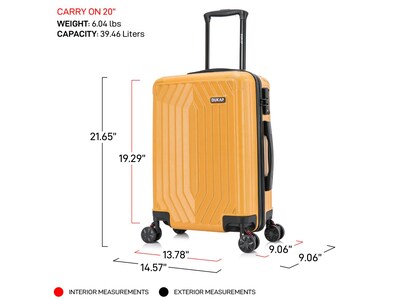 DUKAP Stratos 21.65" Hardside Carry-On Suitcase, 4-Wheeled Spinner, TSA Checkpoint Friendly, Terracota (DKSTR00S-TER)