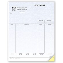 Custom Statements, Laser, 1 Parts, 1 Color Printing, 8 1/2 x 11, 500/Pack