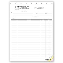 Custom Contractor Invoice - Itemized Invoice for Large Jobs, 2 Parts, 1 Color Printing, 8 1/2 X 11