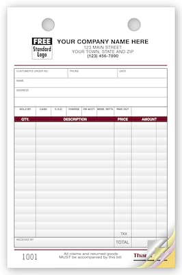 Custom Multi-Purpose Register Form, Image Design, Large Format, 3 Parts, 1 Color Printing, 5 1/2 x
