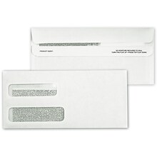 Custom Double Window Security Self Seal Envelope, 1 Color Printing, 9 x 4-1/8, 500/Pack