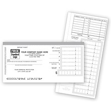 Custom Book Deposit Tickets, Personal Size, 1 Part, 6 x 3, 80/Pack