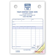 Custom Multi-Purpose Register Form, Classic Design, Small Format, 3 Parts, 1 Color Printing, 4 x 6