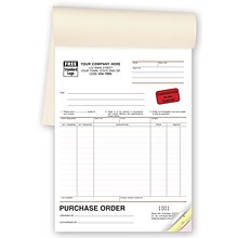 Custom Purchase Orders, Classic Design, Booked, 3 Parts, 1 Color Printing, 6 3/8 x 8 1/2, 250/Pack