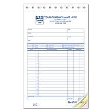 Custom Sales Slips, Classic Design, Large Format 2 Parts,  1 Color Printing, 5 2/3 x 8 1/2, 500/Pa