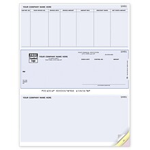 Custom Laser Middle Check, Accounts Payable,3 Part, 1 Color Printing, Prem Check Designs, 8-1/2 x 1