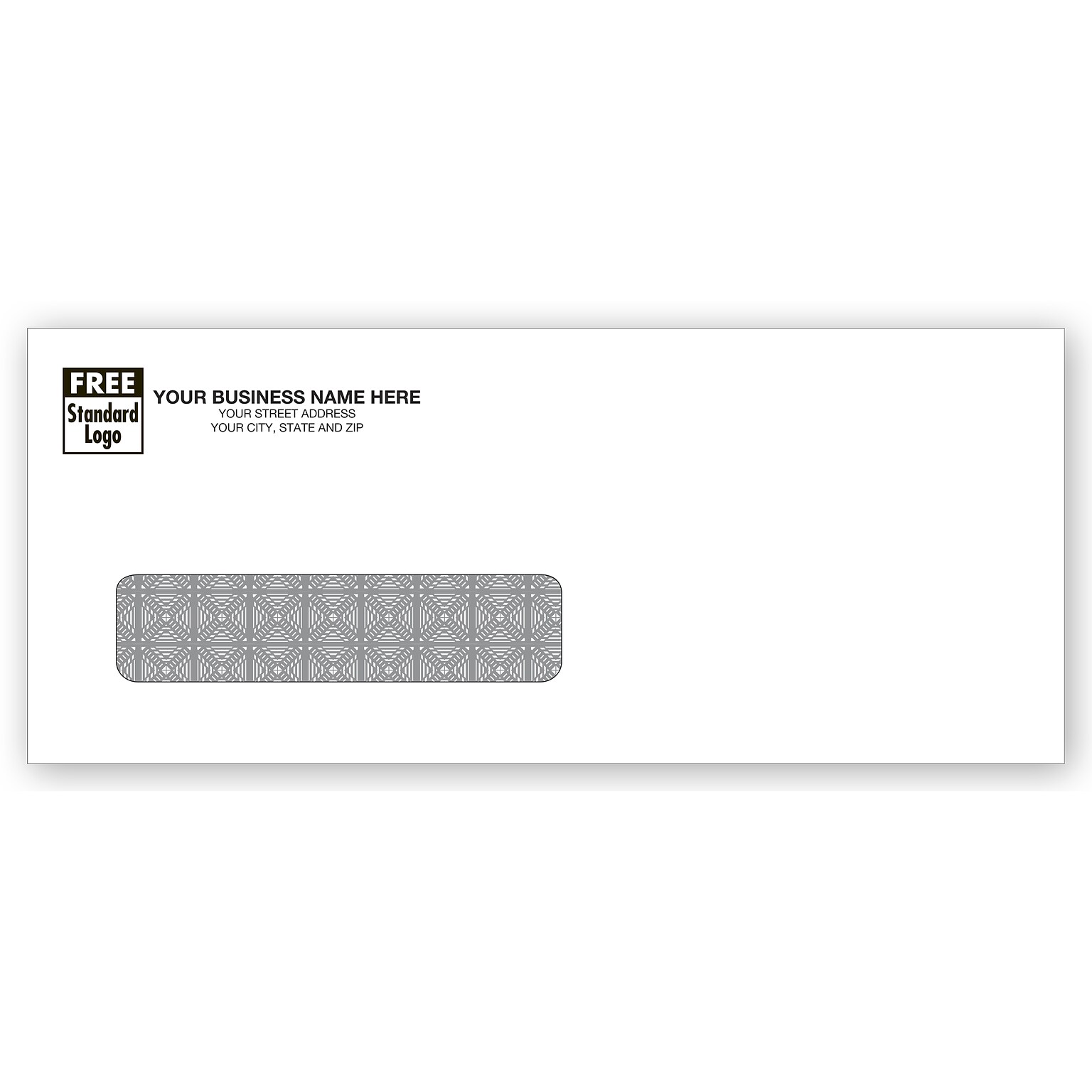 Custom #8 Single Window Security Envelope, Gummed, 2 Color Printing, 8-3/4 x 3-5/8, 500/Pack