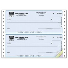 Custom Continuous 3-1/2 Multi-Purpose Check, Lined, 3 Ply/Triplicate, 1 Clr Printing, Standard Chec