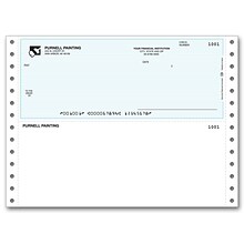 Custom Continuous Top Multi-Purpose Check, 2 Ply/Duplicate, 1 Color Printing, Standard Check Color,