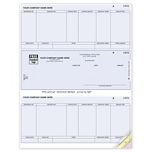 Custom Laser Middle Accounts Payable Check, 3 Ply/Triplicate, 1 Color Printing, Prem Check Designs,