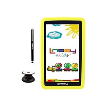 Linsay 7 Tablet with Holder, Pen, and Case, WiFi, 2GB RAM, 64GB Storage, Android 13, Yellow/Black (