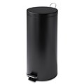 Honey-Can-Do Steel Round Step Trash Can with Lid, Matte Black, 7.92 Gal (TRS-02111)