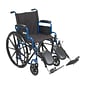 Drive Medical Blue Streak Wheelchair with Flip Back Desk Arms Elevating Leg Rests 20" Seat (BLS20FBD-ELR)
