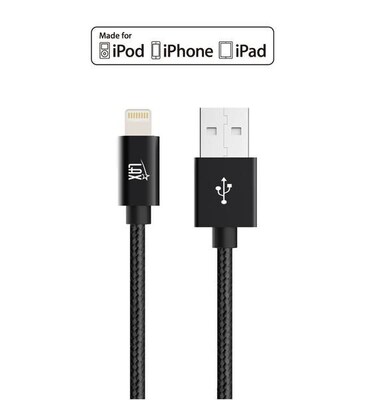 Apple Certified Durable Lightning Cable for iPhone, iPad, 4ft Black (LGHTMFI4FT-BLK)