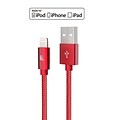 Apple Certified Durable Lightning Cable for iPhone, iPad, 6ft Red (LGHTMFI6FT-RED)
