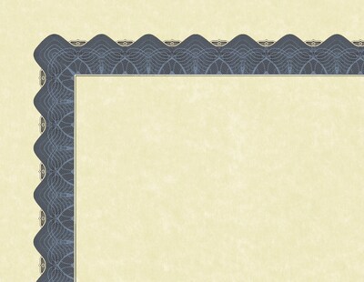 Great Papers Certificates, 8.5" x 11", Beige and Matte Blue, 25/Pack (934425)