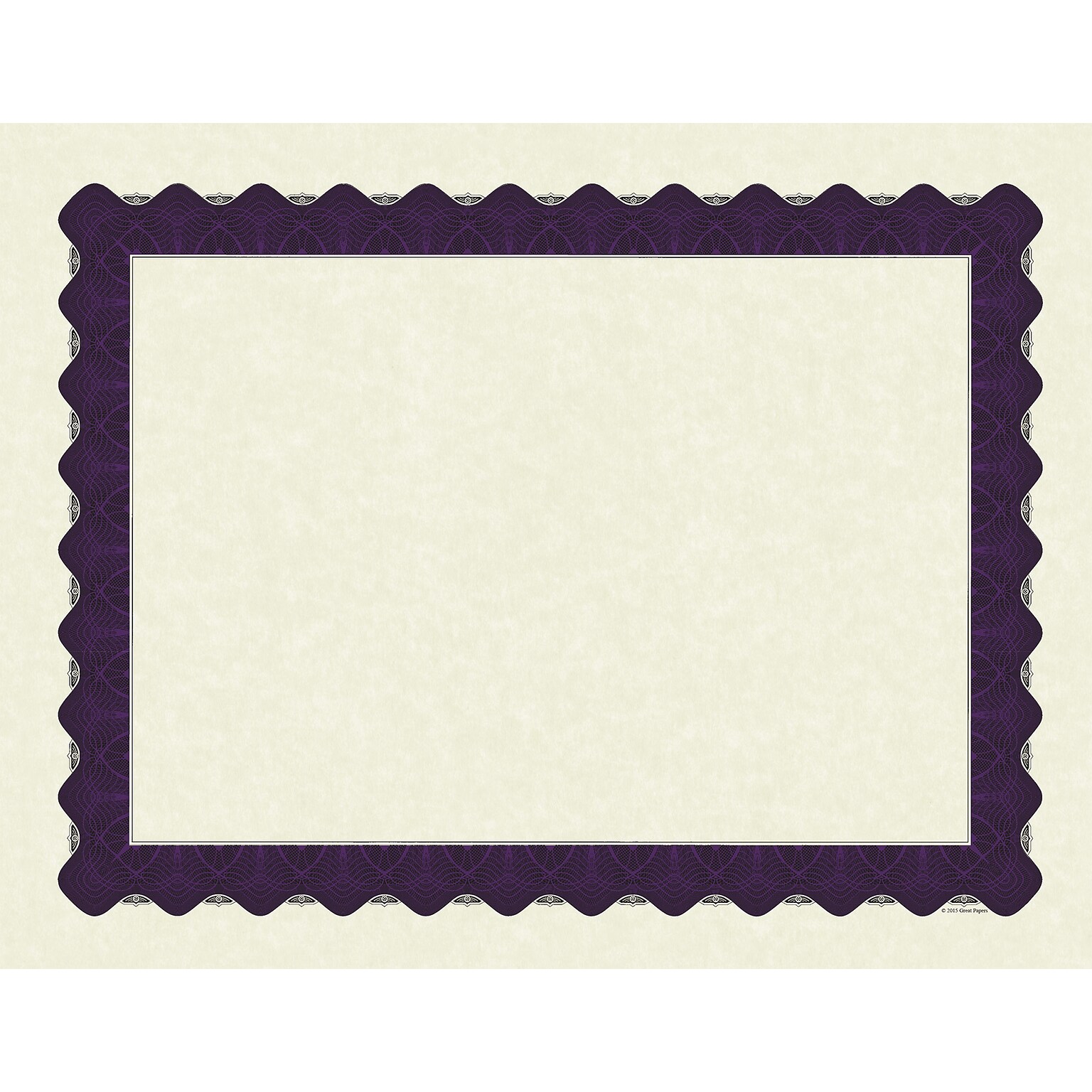 Great Papers Certificates, 8.5 x 11, Beige and Matte Purple, 100/Pack (961021)