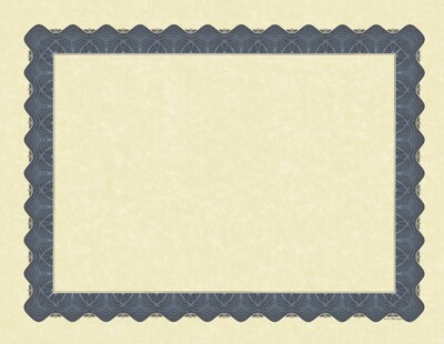 Great Papers Certificates, 8.5 x 11, Beige and Matte Blue, 25/Pack (934425)
