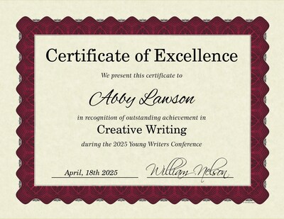 Great Papers Certificates, 8.5" x 11", Beige and Mattec Red, 25/Pack (934125)