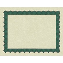 Great Papers Metallic Certificates, 8.5 x 11, Beige/Green, 100/Pack (934200)