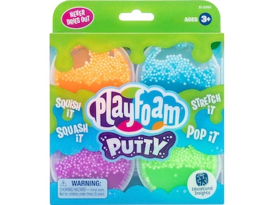 Educational Insights Playfoam Putty, Assorted Colors, 4/Pack (4108)