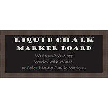 Amanti Art Framed Liquid Chalk Marker Board Panel Whiskey Brown Rustic 32W x 14H Frame Brown (DSW3