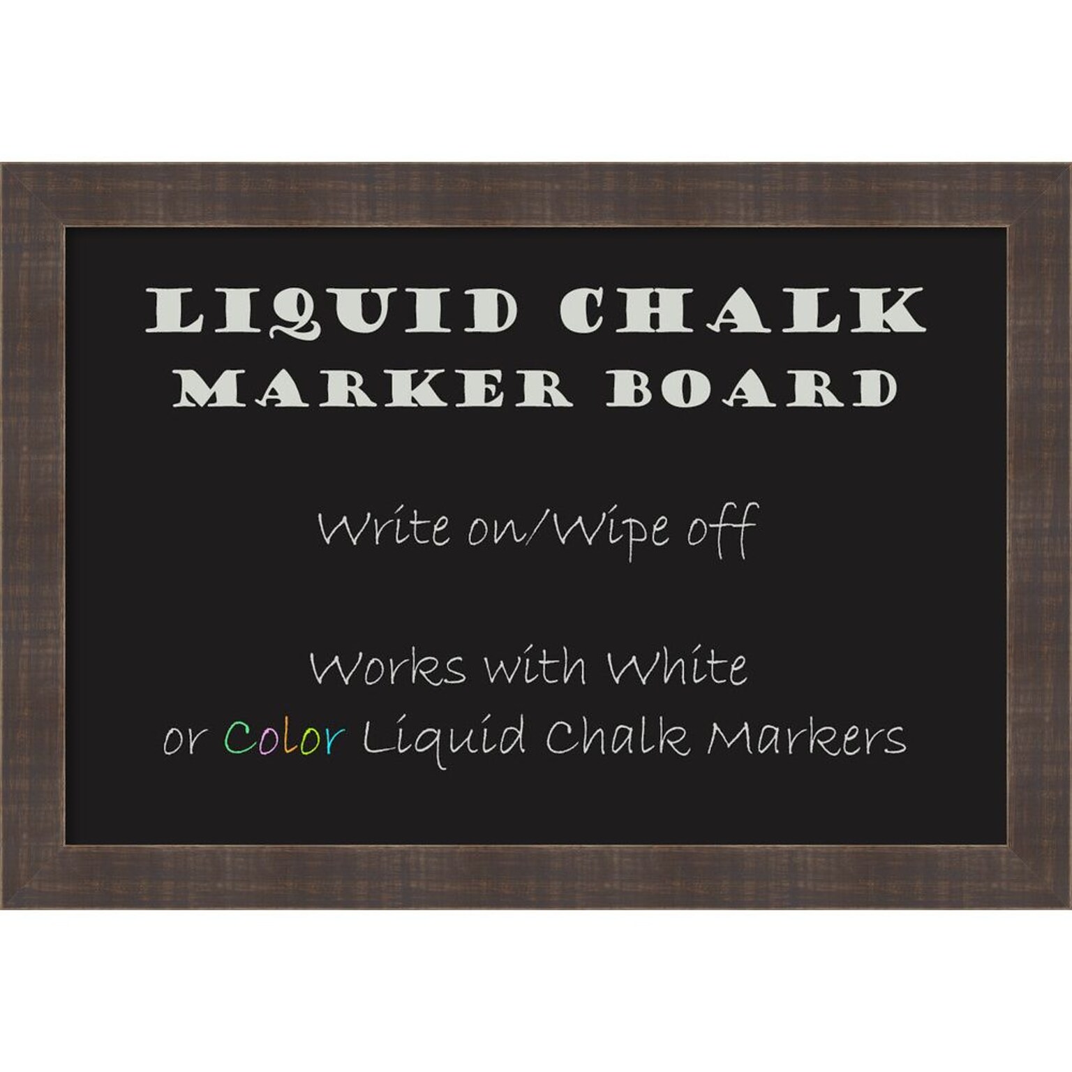 Amanti Art Framed Liquid Chalk Marker Board Medium Whiskey Brown Rustic 26W x 18H Frame Brown (DSW3908067)