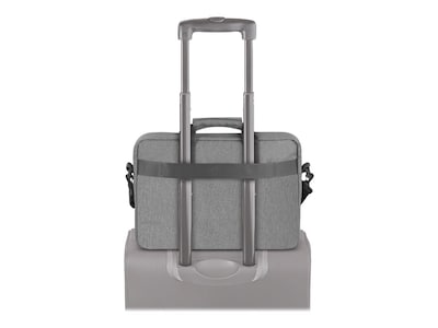 Solo New York Re:new Polyester Briefcase,  Laptop Compatible, Heathered Gray (UBN127-10)