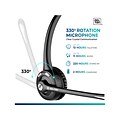 Delton 10X Wireless Noise-Canceling Bluetooth Mono Computer Headset, Auto-Pair USB Dongle, Over-the-