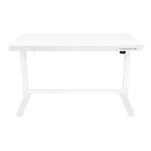 Poppin The-Work-Happy-From-Home 28-48 Glass Adjustable Height Desk, White (108005)