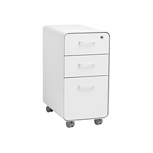 Poppin The Sort-It-Out 3-Drawer Mobile Vertical File Cabinet, Letter/Legal Size, Lockable, 25H x 12