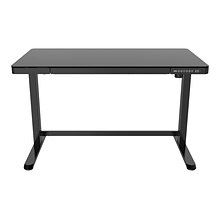 Poppin The-Work-Happy-From-Home 28-48 Glass Adjustable Height Desk, Black (108004)