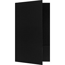 LUX Legal Size Folders, Standard Two Pockets, Deep Black Linen, 50/Pack (LF118DDBLK10050)