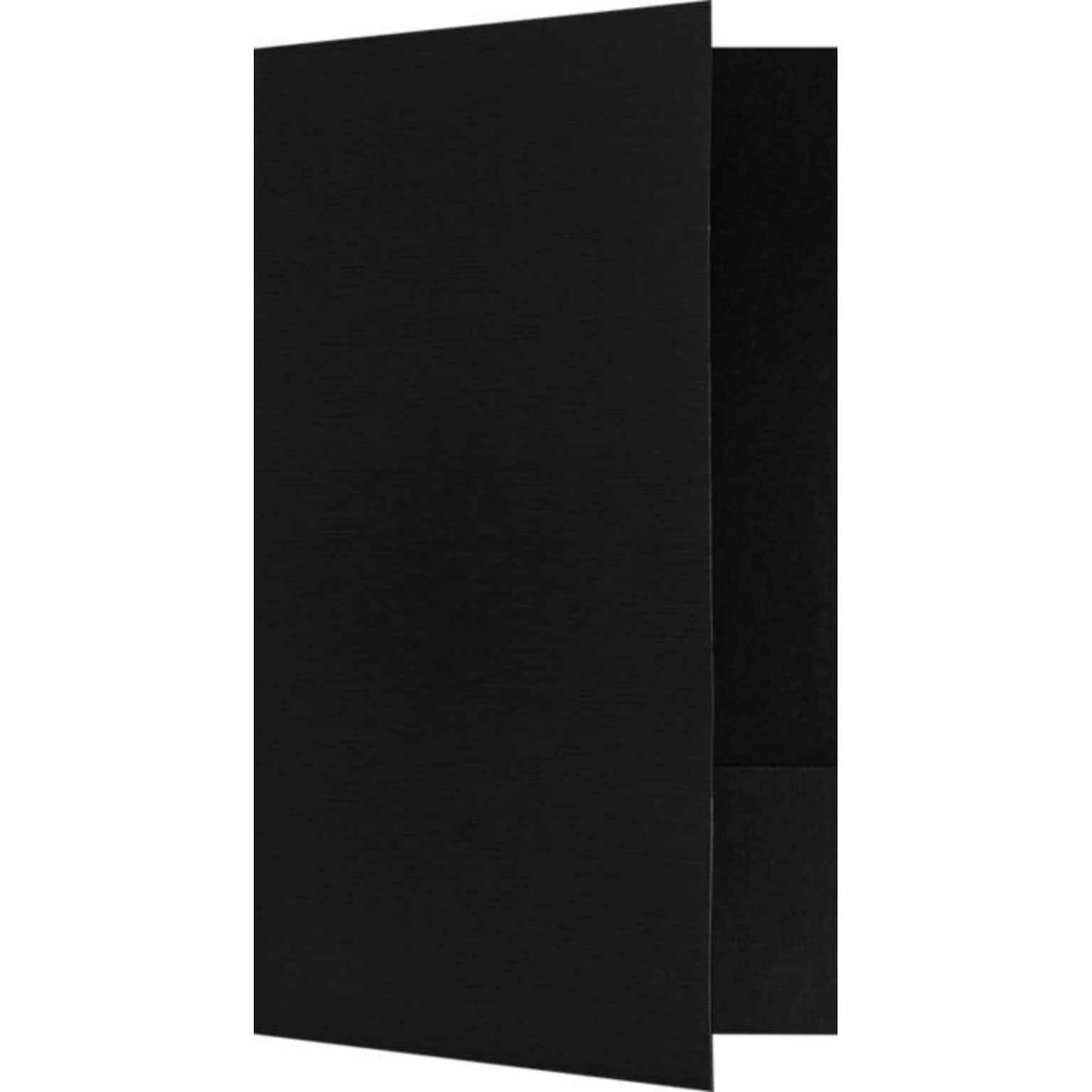 LUX Legal Size Folders, Standard Two Pockets, Deep Black Linen, 50/Pack (LF118DDBLK10050)