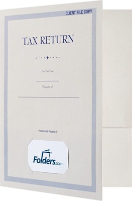 LUX 9 x 12 Tax Folders, Standard Two Pocket w/ Front Cover Card Slit, Natural White, 50/Pack (TAX-91