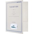 LUX 9 x 12 Tax Folders, Standard Two Pocket w/ Front Cover Card Slit, Natural White, 50/Pack (TAX-91