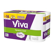 Viva Choose-A-Sheet Signature Cloth Kitchen Roll Paper Towels, 1-Ply, 156 Sheets/Roll, 6 Rolls/Pack