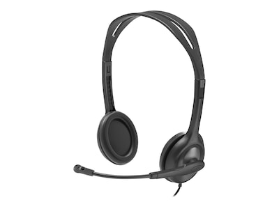 Logitech H111 For EDU Wired 3.5mm Stereo Computer On Ear Headset, Graphite (981-000999)