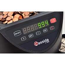 Cassida C100 Coin Sorter, 4 Compartments, Black (C100)