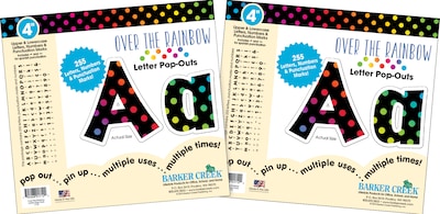 Barker Creek 4 Letter Pop-Out 2-Pack, Over the Rainbow, 510 Characters/Set (BC3636)