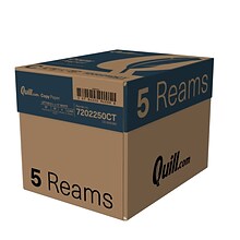 Quill Brand® 8.5 x 11 Copy Paper, 20 lbs., 92 Brightness, 500 Sheets/Ream, 5 Reams/CT (7202250CT)