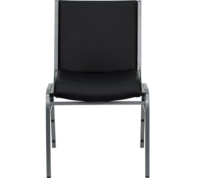 Flash Furniture HERCULES Series Vinyl Stack Chair, Black (XU60153BKVYL)