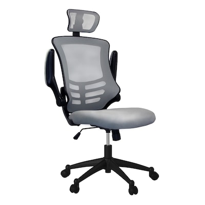 Techni Mobili Executive High Back Mesh Chair, Silver/Grey