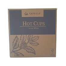 Emerald Paper Hot Cup, 10 oz., White, 50/Pack, 20 Packs/Box (EMR10W)
