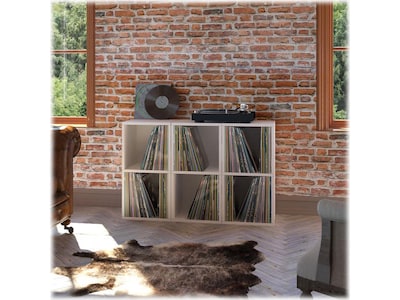 Way Basics 29.1" H x 15" W Eco 2-Shelf Modern Cube Storage and Vinyl Record Shelf, White (BS-SCUBE-2-WE)