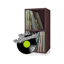 Way Basics 29.1 H x 15 W Eco 2-Shelf Modern Cube Storage and Vinyl Record Shelf, Espresso Wood Gra