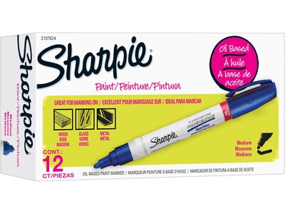 Sharpie Tank Paint Marker, Medium Tip, Blue, 12/Pack (2107624)